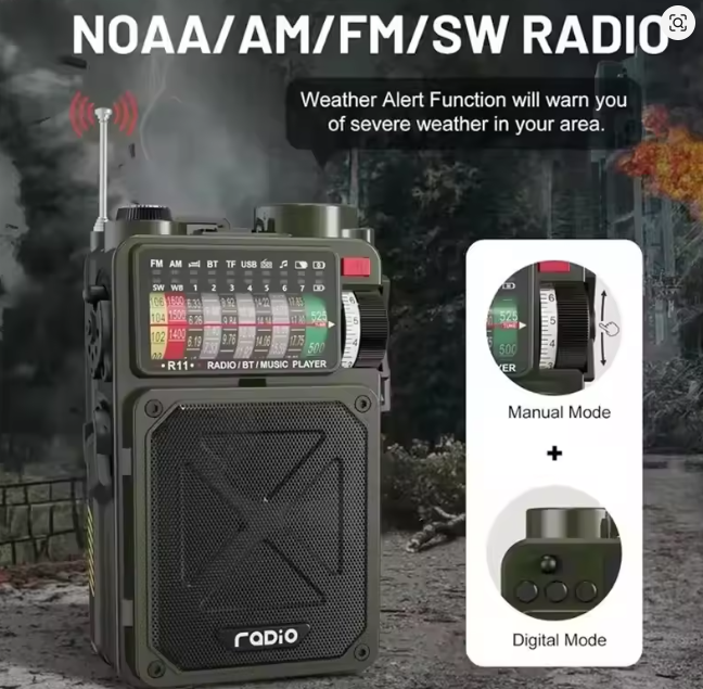 Rádio de Alarme Solar de Emergência