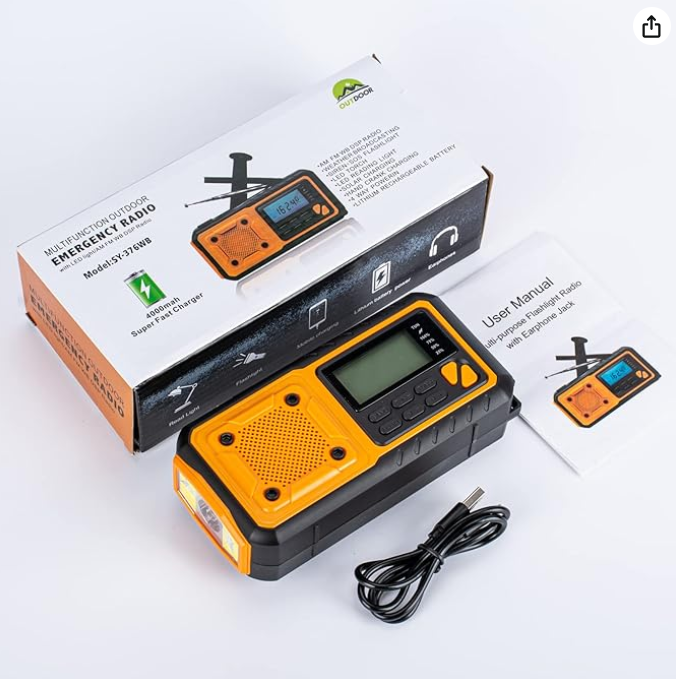 Portátil de Emergência Rádio Energia Solar