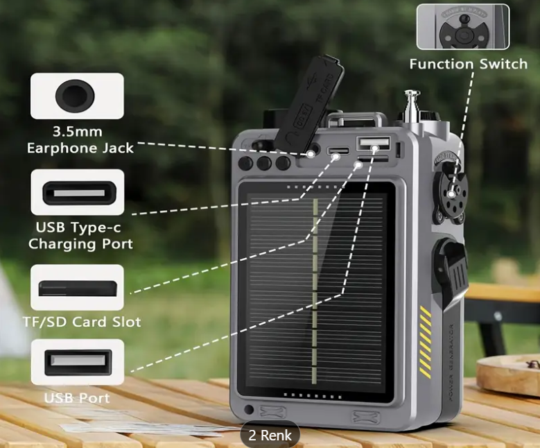 Rádio de Alarme Solar de Emergência