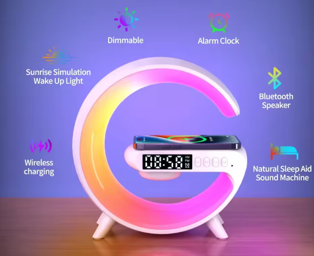 Multifuncional Carregador Sem fio Suporte  Rgb Luz