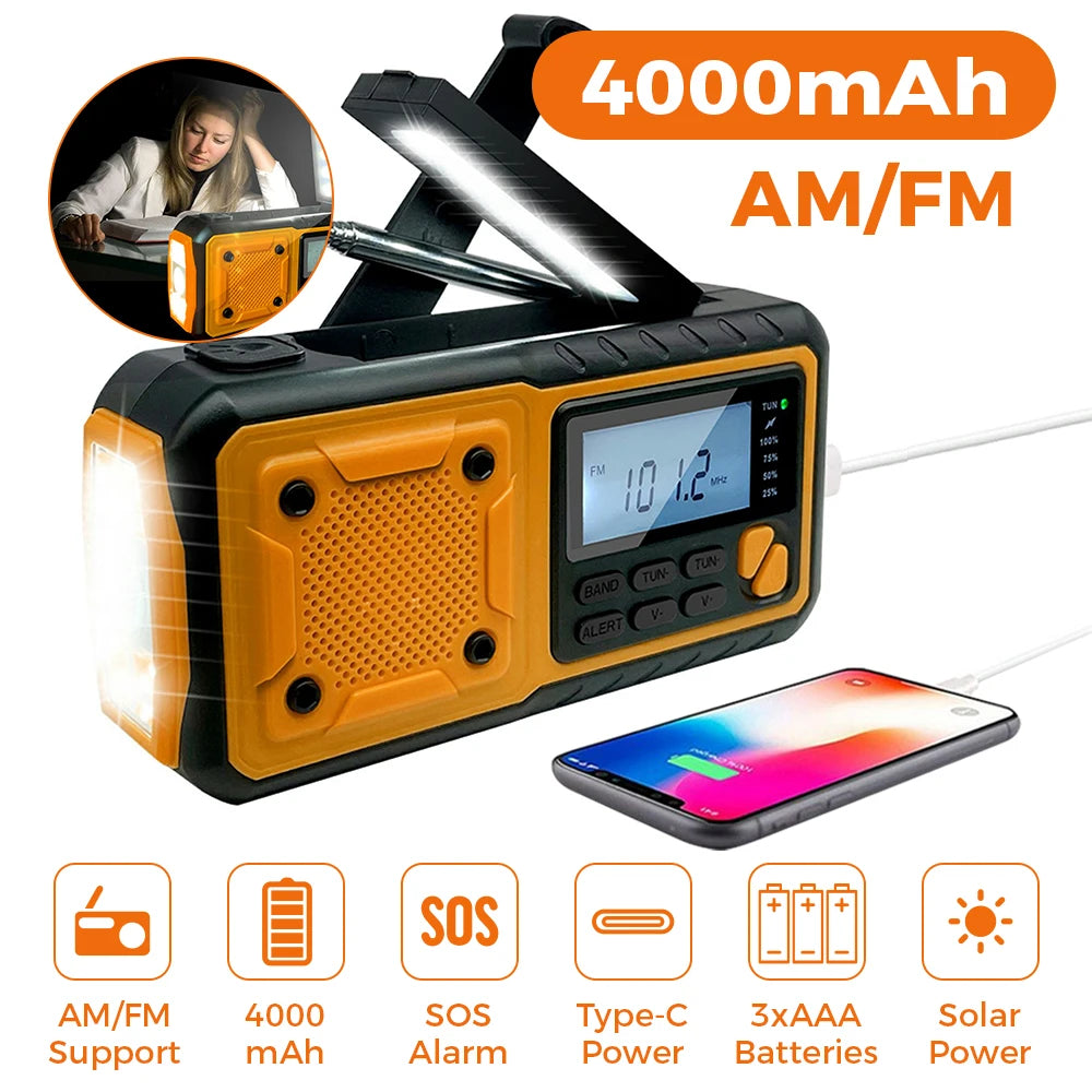 Portátil de Emergência Rádio Energia Solar