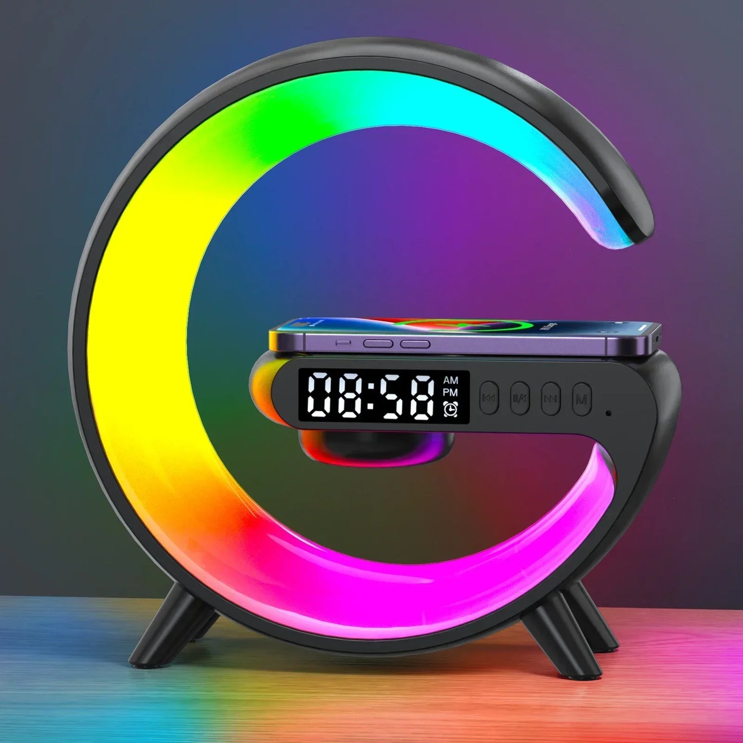 Multifuncional Carregador Sem fio Suporte  Rgb Luz