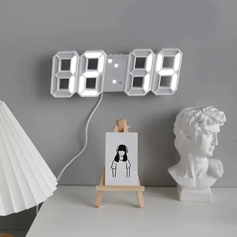 Relógio digital LED 3D luminoso