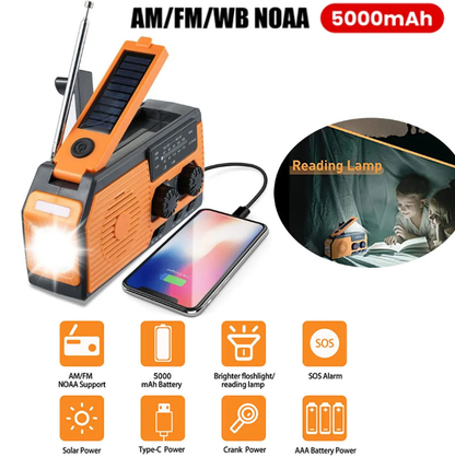 Portátil de Emergência Rádio Energia Solar