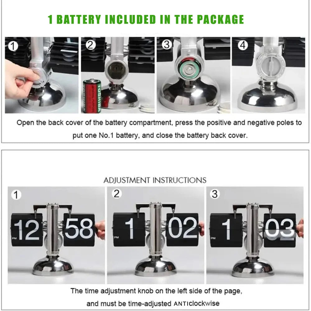 Relógio  com Giro de Página de Tempo