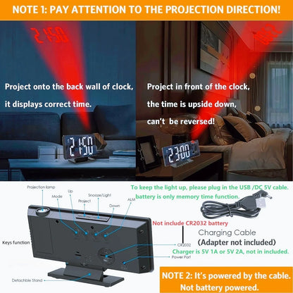 Despertador de Projeção Multifuncional