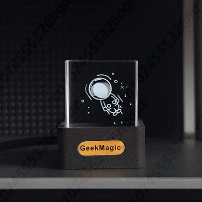 Decoración Cubo de Cristal Holográfico